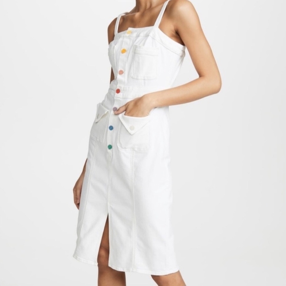 MOTHER Denim "To The Point" Taste The Rainbow Button Down Dress